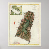Old St Lucia Island Map (1794)  ポスター (正面)