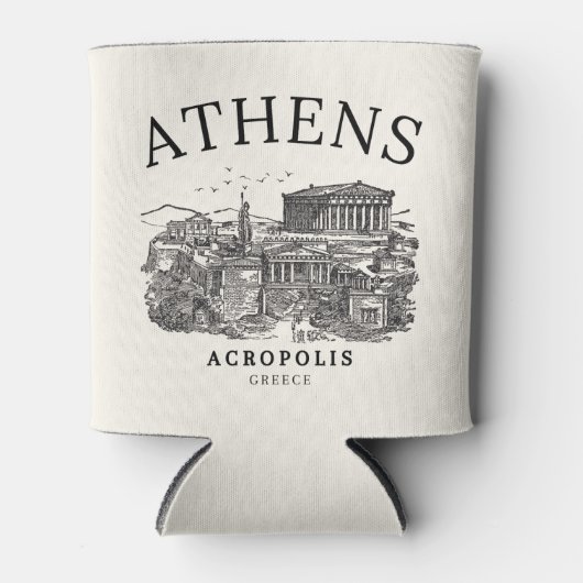 Old-Style Acropolis of Athens Print 缶クーラー (正面)