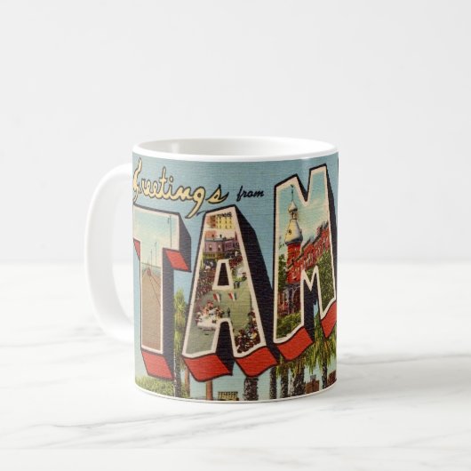 Old Tampa Florida Greeting Mug コーヒーマグカップ (正面左)
