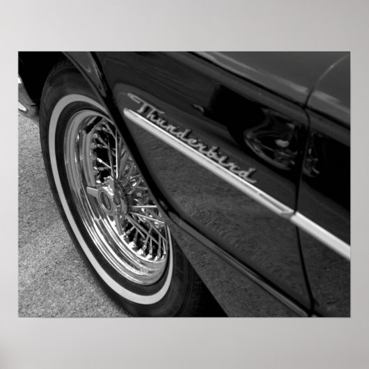 Old Thunderbird白黒ポスター ポスター (正面)