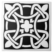 Old Time Classic Black and White Traditional タイル (正面)