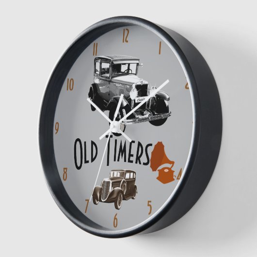 Old Timer 1930sスタイル木枠の時計 壁時計 (傾斜)