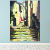 Old Town Alley: Impressionist  Painting wall Art  キャンバスプリント (インサイチュ (ウッドフロア))