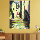 Old Town Alley: Impressionist  Painting wall Art  キャンバスプリント (インサイチュ (リビング))