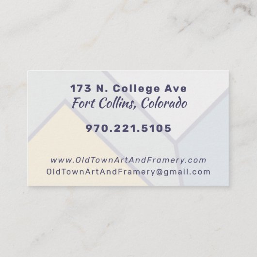 Old Town Art And Framery Business Logo 名刺 (裏面)