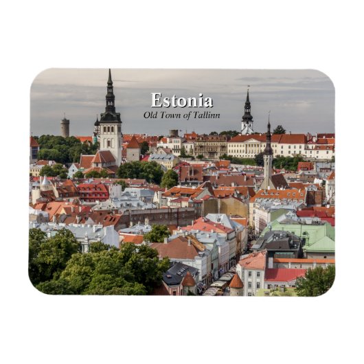 Old Town of Tallinn Estonia マグネット (横)
