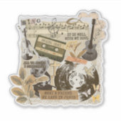 Old Traditional Christian Hymns Songs Collage シール (正面)