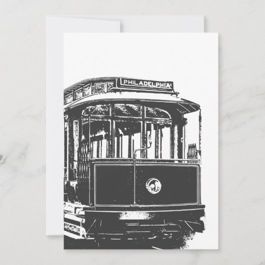 Old Tram | Streetcar Philadelphia | Vintage 招待状 (正面)