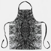 Old Tree Bark Black And White Photo Pattern Design エプロン (正面)