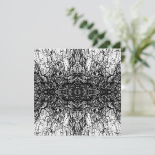 Old Tree Bark Black And White Photo Pattern Design カード (スタンド正面)