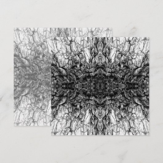 Old Tree Bark Black And White Photo Pattern Design カード (正面/裏面)