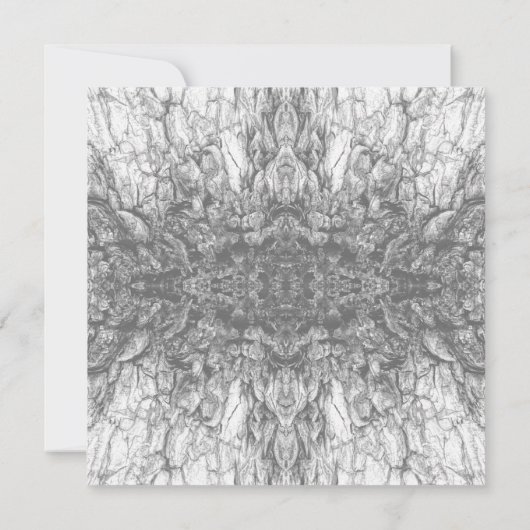 Old Tree Bark Black And White Photo Pattern Design カード (裏面)