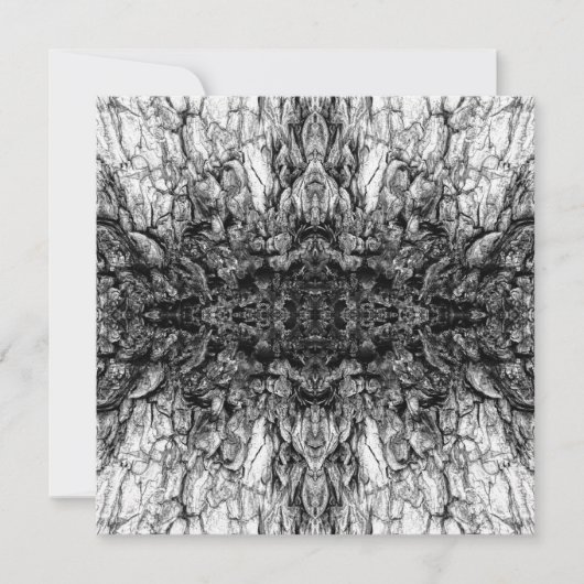Old Tree Bark Black And White Photo Pattern Design カード (正面)