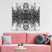 Old Tree Bark Black And White Photo Pattern Design キャンバスプリント (インサイチュ (リビング))