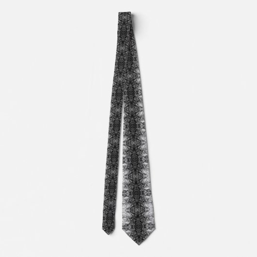 Old Tree Bark Black And White Photo Pattern Design ネクタイ (裏面)