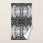 Old Tree Bark Black And White Photo Pattern Design バスタオルセット (ハンドタオル)