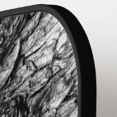 Old Tree Bark Black And White Photo Pattern Design ピックルボールラケット (左詳細)