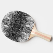 Old Tree Bark Black And White Photo Pattern Design 卓球ラケット (横)