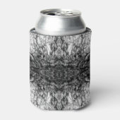 Old Tree Bark Black And White Photo Pattern Design 缶クーラー (缶正面)