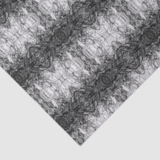 Old Tree Bark Black And White Photo Pattern Design 薄葉紙 (詳細)