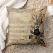 Old Victorian Black Floral クッション (ブランケット)