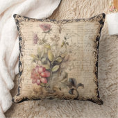 Old Victorian Black Floral クッション (ブランケット)