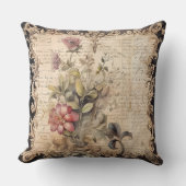 Old Victorian Black Floral クッション (正面)