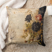 Old Victorian Black Floral クッション (ブランケット)