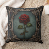 Old Victorian Black with Red Rose クッション (ブランケット)