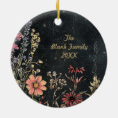 Old Victorian Floral Family Personalized セラミックオーナメント (裏面)