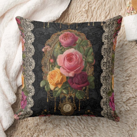 Old Victorian Floral Flowers クッション (ブランケット)