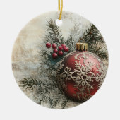 Old Victorian Rustic Family Personalized セラミックオーナメント (正面)