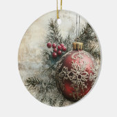 Old Victorian Rustic Family Personalized セラミックオーナメント (左)