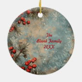 Old Victorian Rustic Family Personalized セラミックオーナメント (裏面)