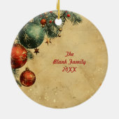 Old Victorian Rustic Family Personalized セラミックオーナメント (裏面)