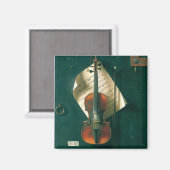 Old Violin Still Life by William Michael Harnett マグネット (正面/裏面)