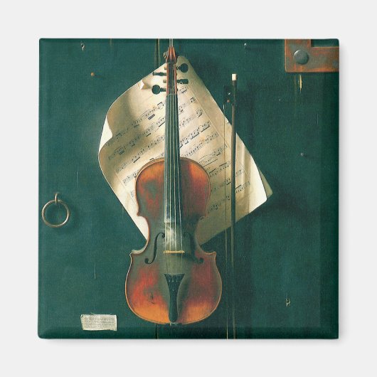 Old Violin Still Life by William Michael Harnett マグネット (正面)