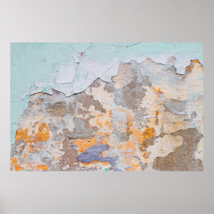 Old Wallgrunge,抽象芸術,古代,アート,背景 ポスター