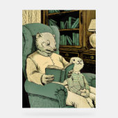 Old weasel reading a book to a young weasel アクリルサイン (正面)