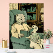 Old weasel reading a book to a young weasel アクリルサイン (ウェディング)