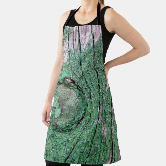 Old Weathered Painted Green Wood Background Textur エプロン (インサイチュ)