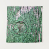 Old Weathered Painted Green Wood Background Textur タペストリー (正面)