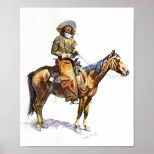 Old West Arizona Horse & Cowboy Art Print Poster ポスター