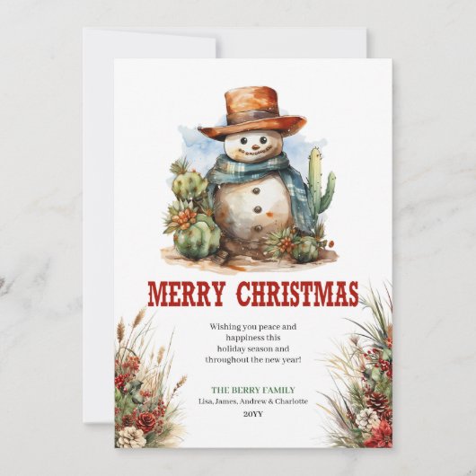 Old West Christmas greeting card printable シーズンカード (正面)