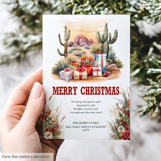 Old West Christmas greeting card printable シーズンカード