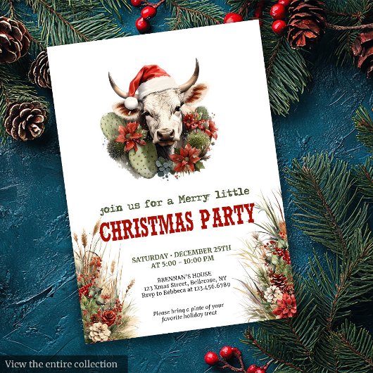 Old West Christmas party editable digital invites 招待状