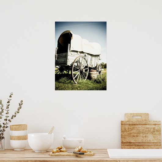 Old West Covered Wagon 04 Poster ポスター (キッチン)