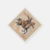 Old West Frontier Bronc Rider Cocktail Napkin スタンダードカクテルナプキン (角)