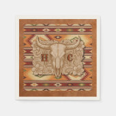 Old West Frontier Leather Patch Cocktail Napkin スタンダードカクテルナプキン (正面)