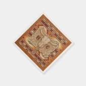 Old West Frontier Leather Patch Cocktail Napkin スタンダードカクテルナプキン (角)